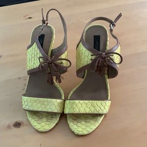 yellow snakeskin heels